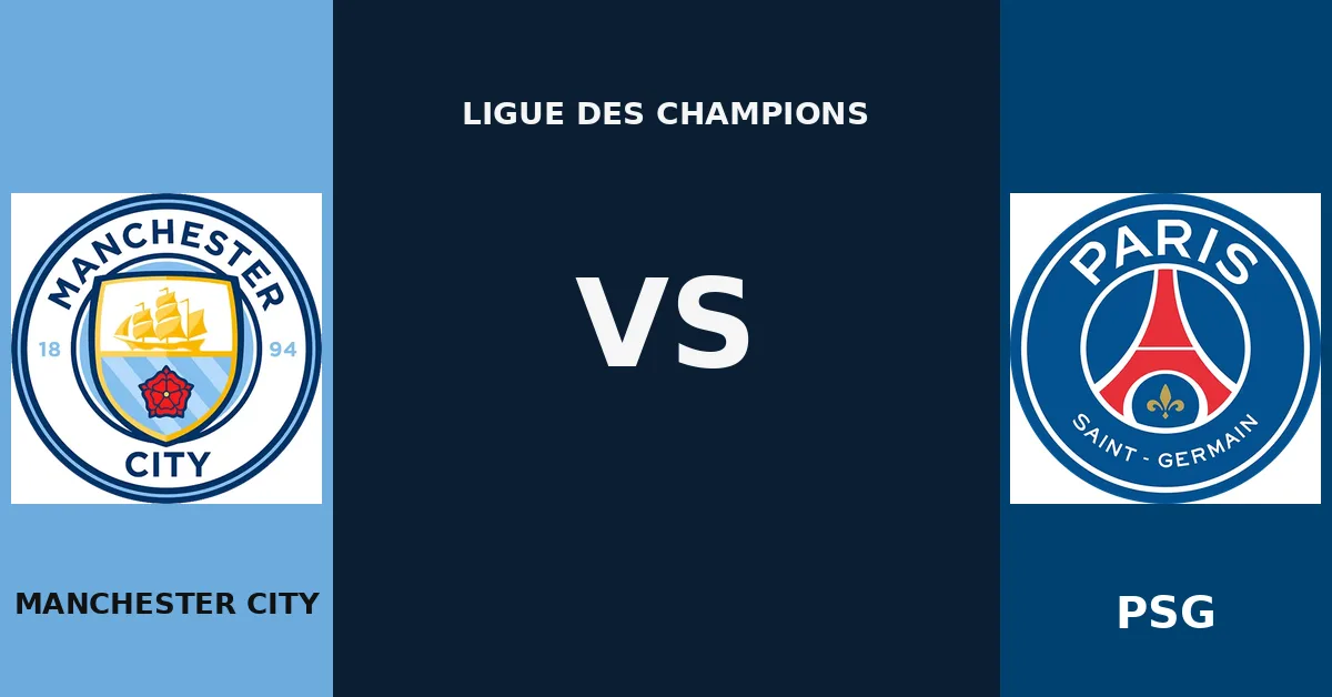 Pronostic Manchester City - PSG : le choc de Ligue des champions à l'Etihad Stadium